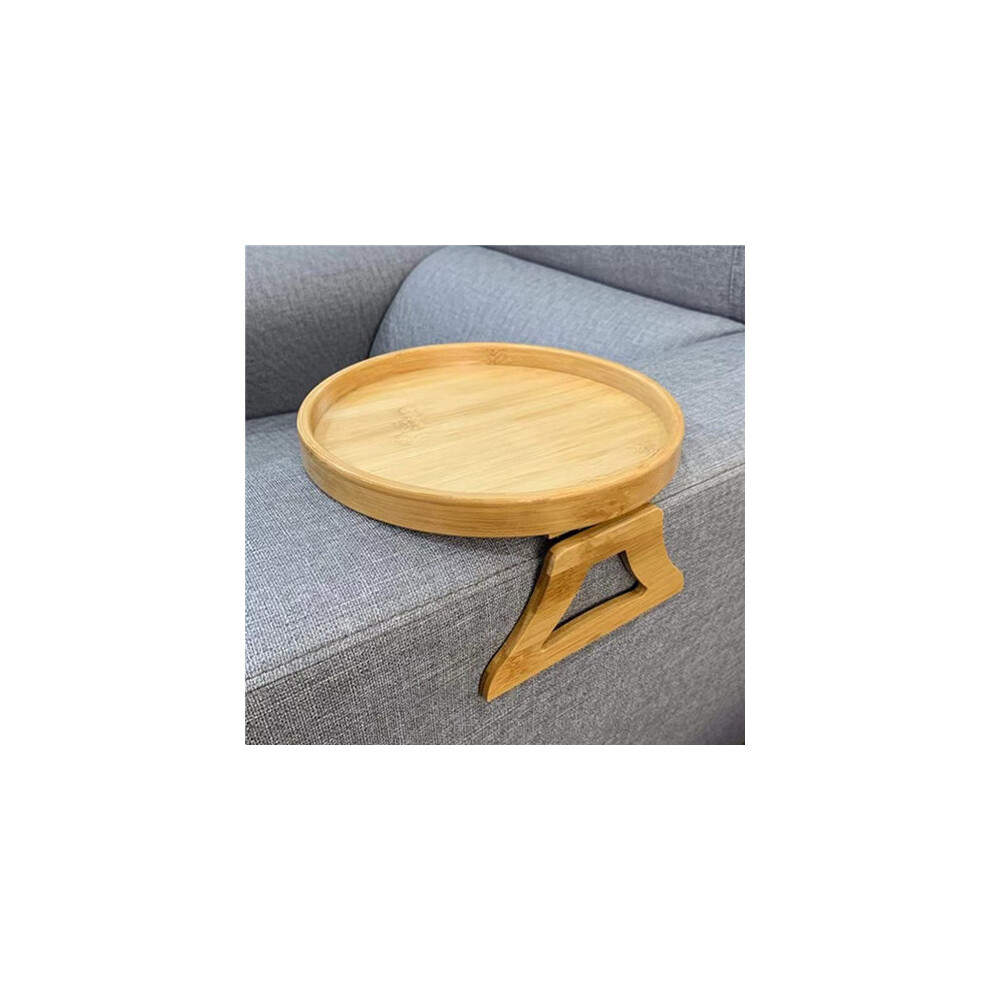Sofa Tray Table Sofa Armrest Clip-On Tray Natural Wooden