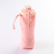 (pink) Collapsible Water Bottles,Foldable Water Bottle Cup 20oz,Portable Durable Lightweight Bottle for Gym Travel Camping Hiking Running Sport