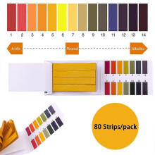 (As show, One size) 80 Strips PH 1-14 Litmus Paper PH Tester Papers Universal Indicator Paper Test for Water Aquarium