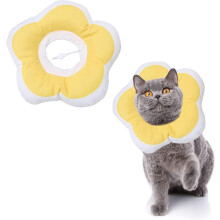 (As show, One size) Cat Cone, Pet Recovery Collar After Surgery, Adjustable Elizabethan Collar for Dogs, Comfy Cone for Kitten and Puppy, Protective Cotton Cone for Small