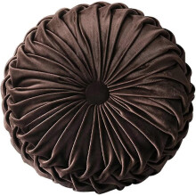 (As show, One size) Round Velvet Pillow for Couch Small Handmade Decorative Throw Pillow for Bed Bedroom 13.7 Brown