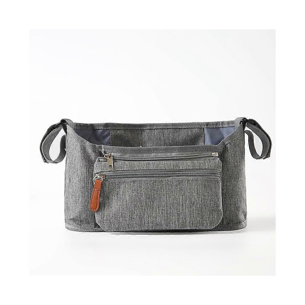 (As Show, One Size) Stroller Diaper Organizer With Multiple Pockets Universal Fits Gray