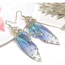(As show, One size) Butterfly Dangle Earrings for Women Multicolored Butterfly Wing Hook Earrings Acrylic Insect Drop Earrings for Summer Wedding Birthday Party Gift
