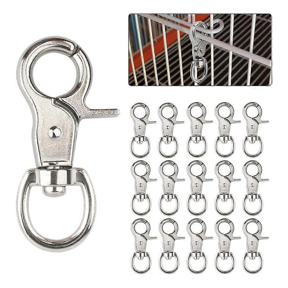 (As Show, One Size) 15Pcs Trigger Snap Hooks, 360 Degree Swivel Spring Buckle Metal Swivel Clips Heavy Duty Snaps Hook For Pet Cages Chains Keychains 5061429068274