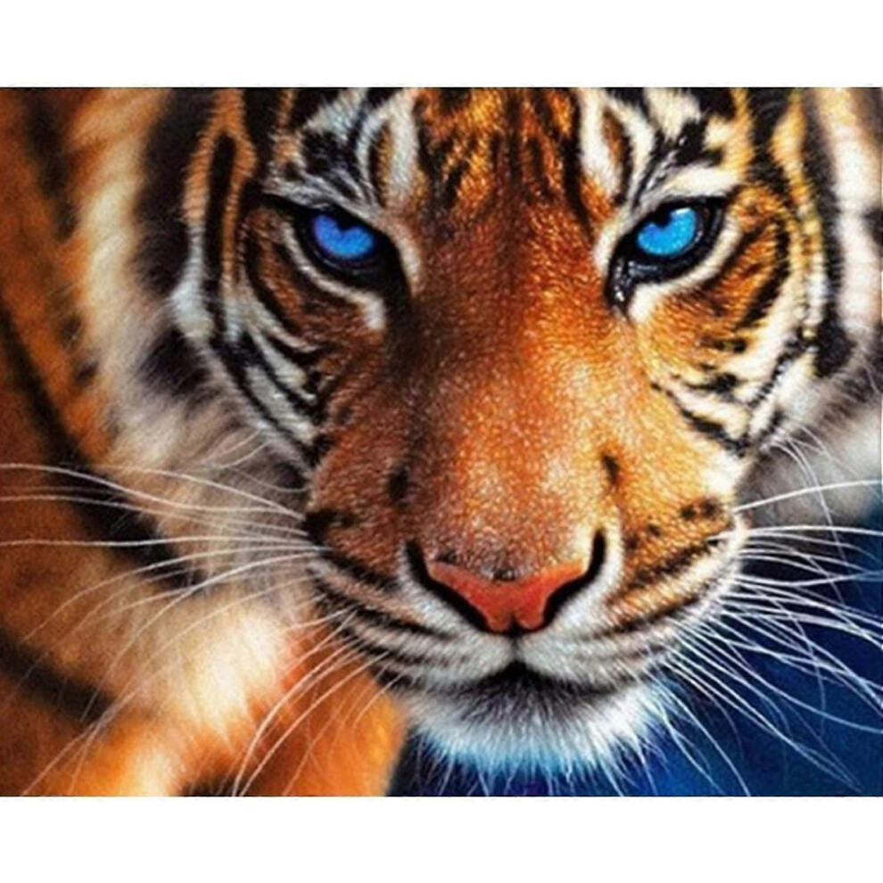 Konhill (As Show, One Size) Other Wall Decor 30X40cm Tiger Diamond Painting Kits For Adult Kids, 5D Full Round Diamond Art Kits, Animals Diy Gem Painting Arts
