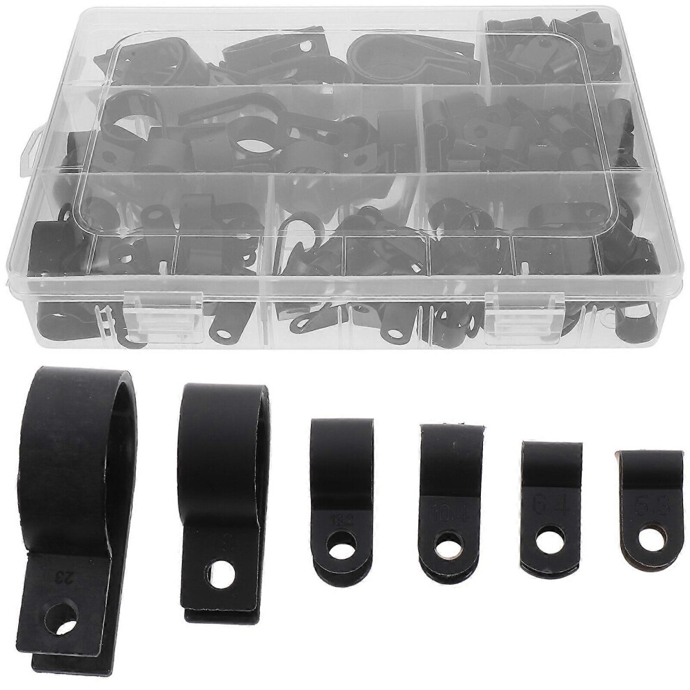 Kricely (As Show, One Size) 200Pcs Cable Clamps Nylon Cable Clamps Clips Fasteners Wire Clips Assortment Kit