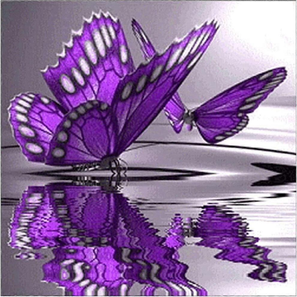 Konhill (As Show, One Size) Other Wall Decor Butterfly Diamond Painting Kits For Adults Beginners Partial Drill Diy 5D Diamond Art Kits Animals Round Diamond