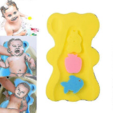 (As show, One size) Baby Infant Soft Bath Sponge Seat Anti-slip Foam Mat Body Support Cushion Pad Bathroom Supplies