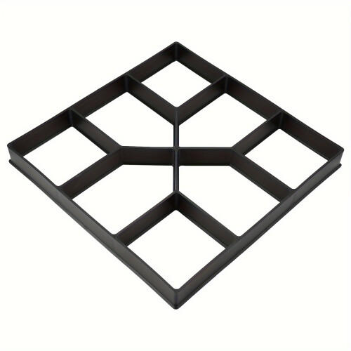 (Black) Upgraded Geometric Pattern Plastic Concrete Mold Set Paving Pavement Concrete Mould Stepping Stone Mold