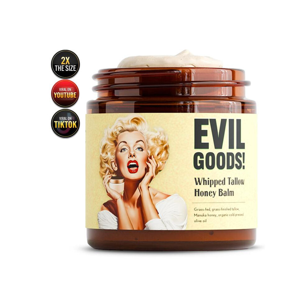 Whipped Beef Tallow & Manuka Honey Organic Nourishing Face Cream, Moisturizer, Body Lotion, Skin Care and Lip Balm Hydrating Moisturizing