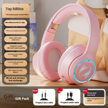 (Pink) 2025 new private model cross-border headset Bluetooth headset wireless noise reduction heavy bass game is good-looking