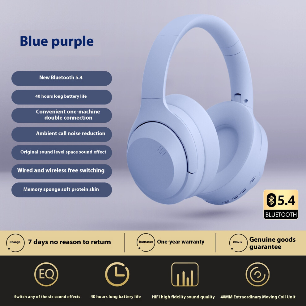 (Blue) 2025 New Headset 5.4 Tooth Wireless Cross-Border E-Commerce High Appearance, Long Battery Life, Noise Reduction, All-Inclusive Ears Blue 6921541480134