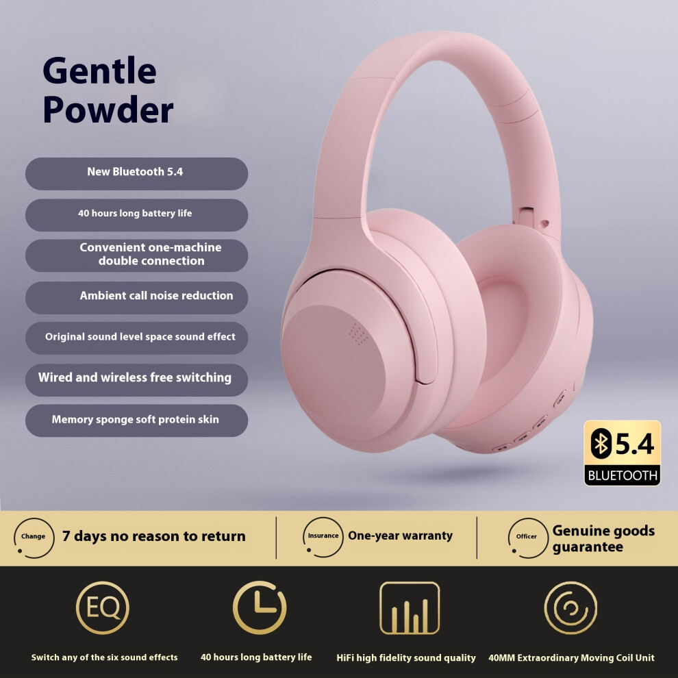 (Pink) 2025 New Headset 5.4 Bluetooth Wireless Cross-Border E-Commerce High Appearance, Long Battery Life, Noise Reduction, All-Inclusive Ears Pink 6921541480110