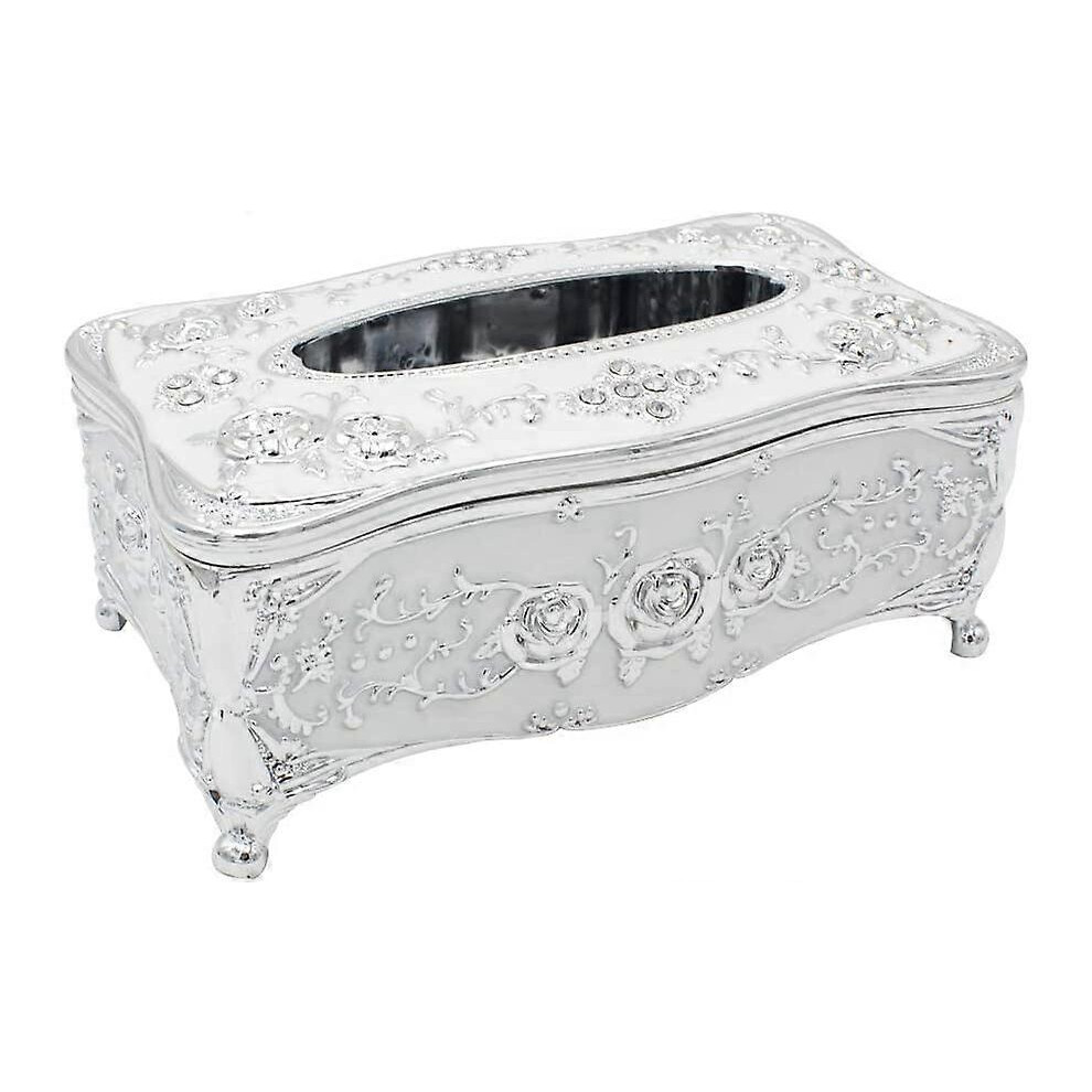 Konhill (As Show, One Size) Tissue Box Holder Rectangular For Car Kitchen Table Bedroom Bar Napkin Box Cover White