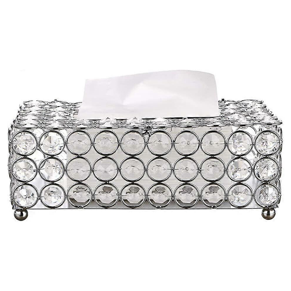 Konhill (As Show, One Size) Rectangular Crystal Tissue Box Cover, Decorative Toliet Paper Box, Crystal Napkin Holder, Facial Tissue Holder For Bathroom/Dresse
