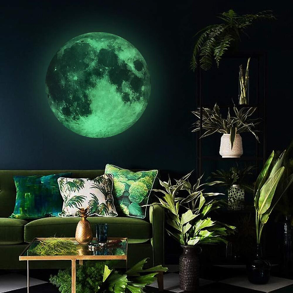 (As Show, One Size) Glow In The Moon Star Wall Stickers For Kids Room 2 Pcs,Luminous 3D Self-Adhesive Diy Removable Wall Sticker Fluorescent For Dark Fitville