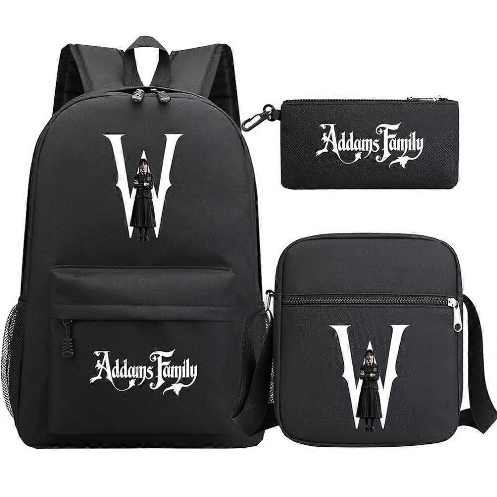 (1, One size) Wednesday Addams Backpacks Set of 3 - Mochila School Bag for Students, Boys, Girls - Casual Travel Backpack for Teens, Men, Women - Ruck-image-OPC-PG8M9VY-NEW