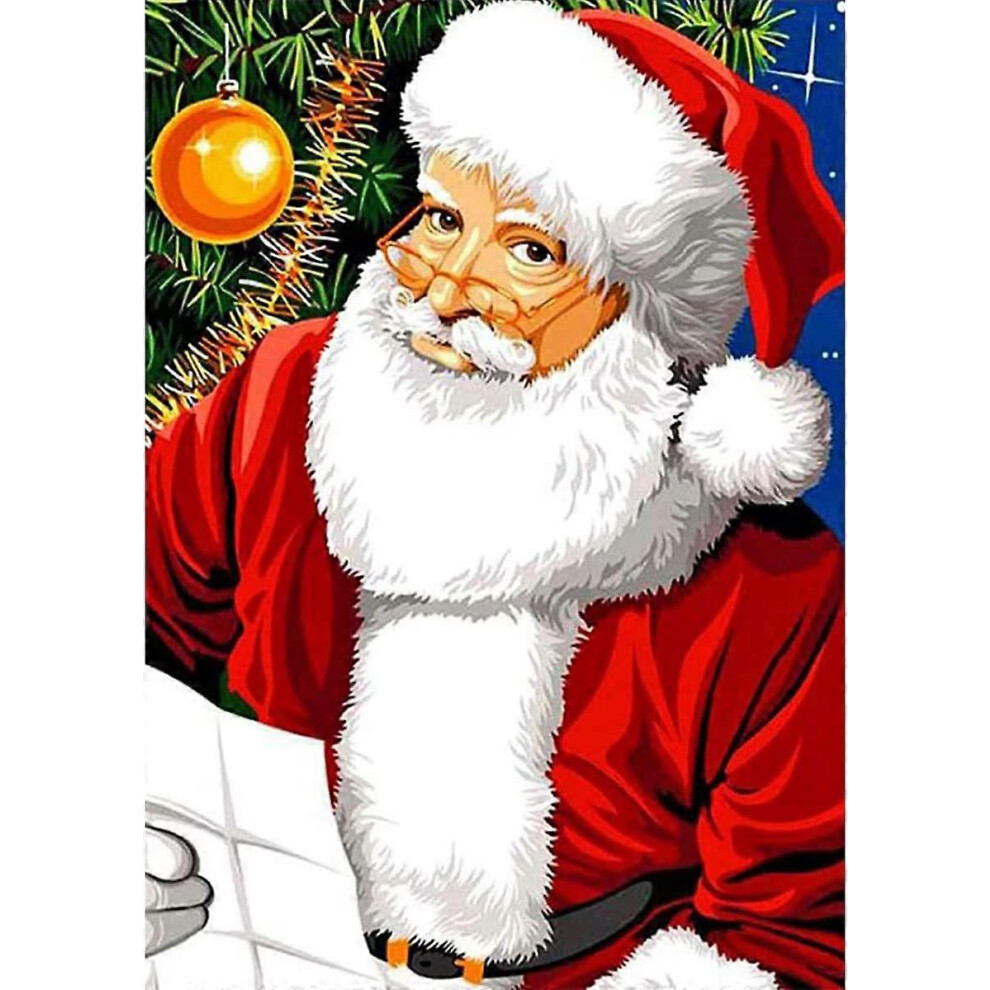 Konhill (As Show, One Size) Other Wall Decor Diy 5D Christmas Diamond Painting Kits For Adults Santa Claus Diamond Painting For Kids Round Full Drill Diamond
