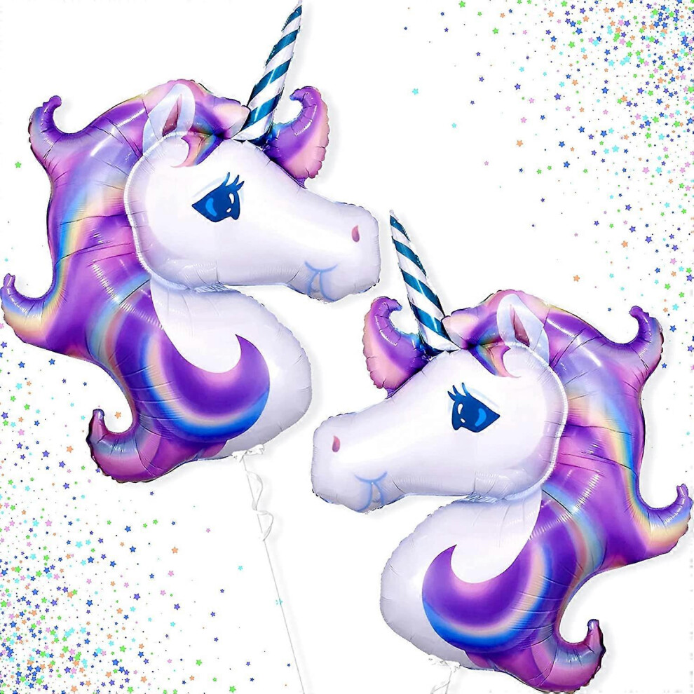 Konhill (As Show, One Size) Other Garden Decorative Item Large Unicorn Balloons - 100Cm, 3D Unicorn Foil Balloon | Unicorn Birthday Decorations For Gir Purple