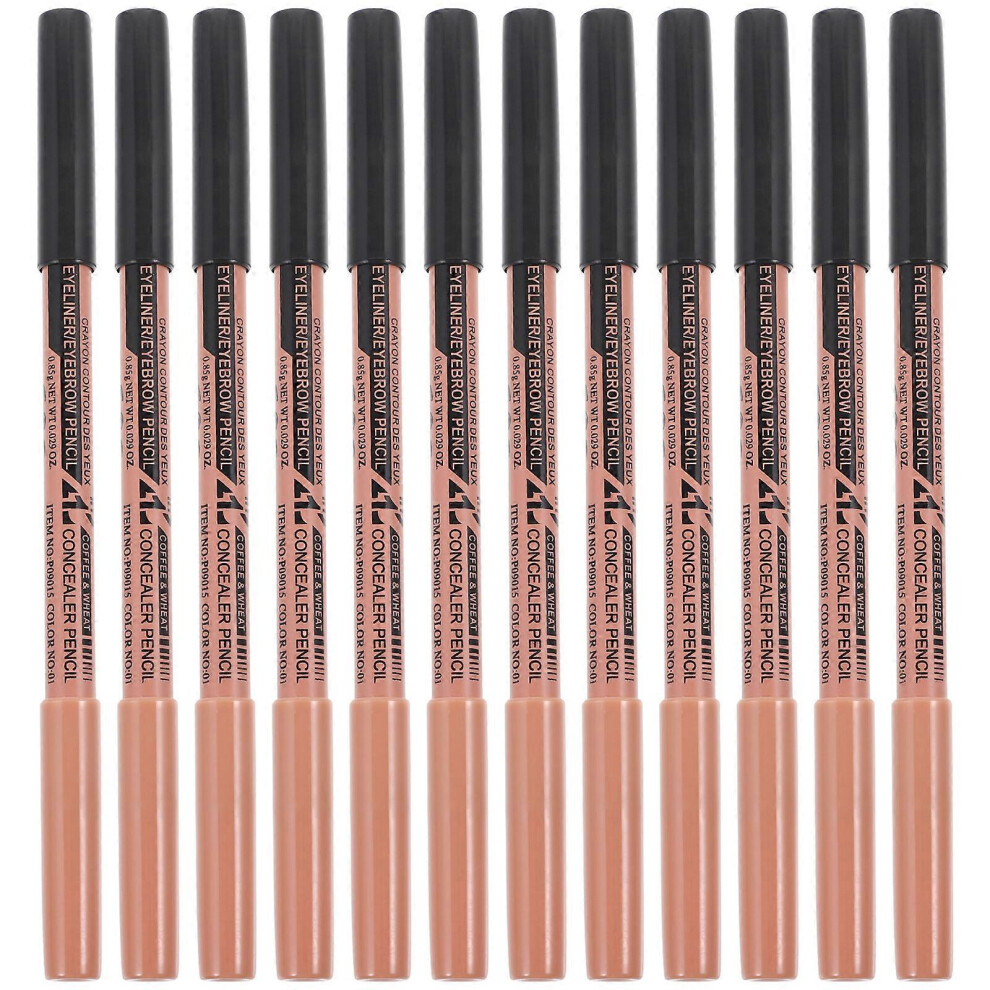 Kricely (As Show, One Size) 12Pcs Eyebrow Pencils Dual Ends Makeup Pencils Concealer Pencil Women Makeup Tools