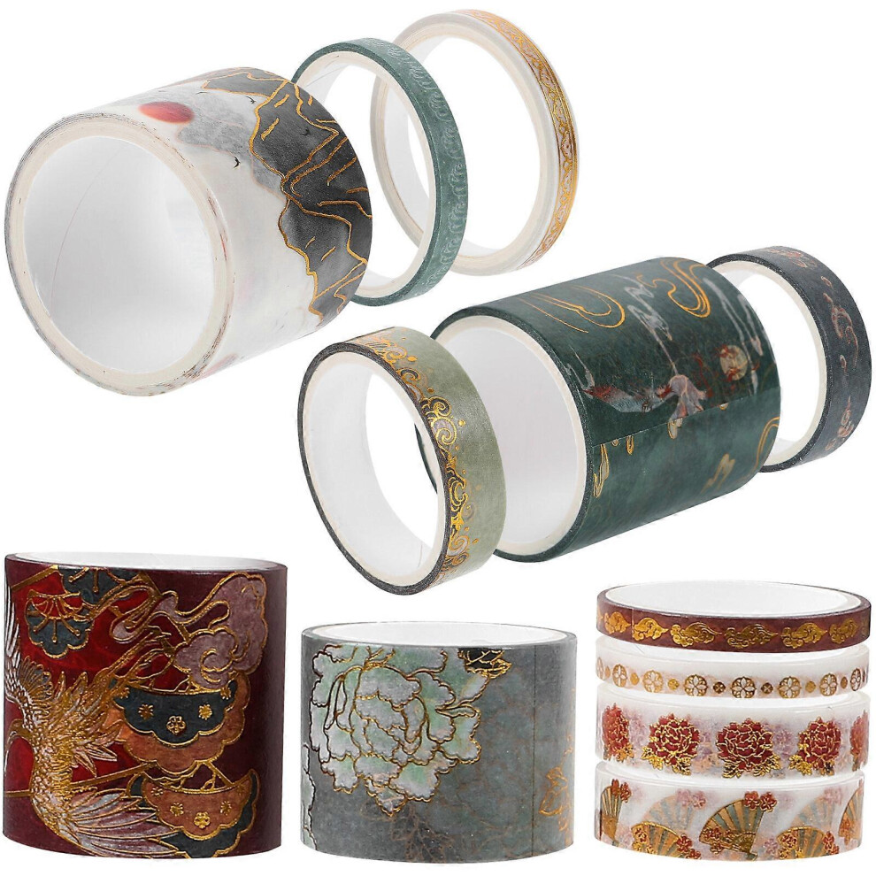 Kricely (As Show, One Size) 12 Rolls Diy Tape Decorative Washi Tape Scrapbooking Tape Stylish Tapes For Crafts