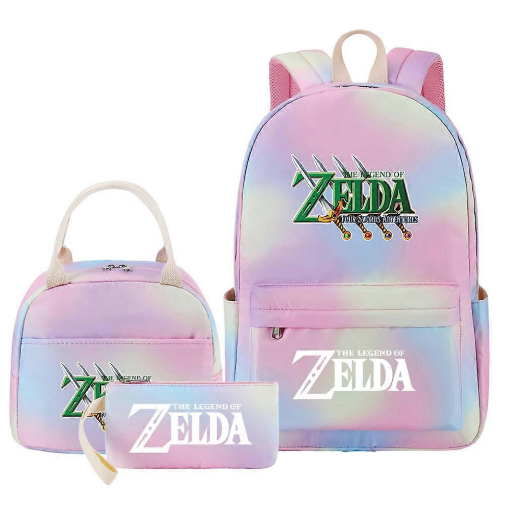 (3, One size) Zelda Girl Kids Pen Lunch Bags - Rainbow Galaxy Bookbags - 3Pcs Women Teenagers Schoolbags - Travel Laptop Backpack-image-OPC-PG8MC9H-NEW