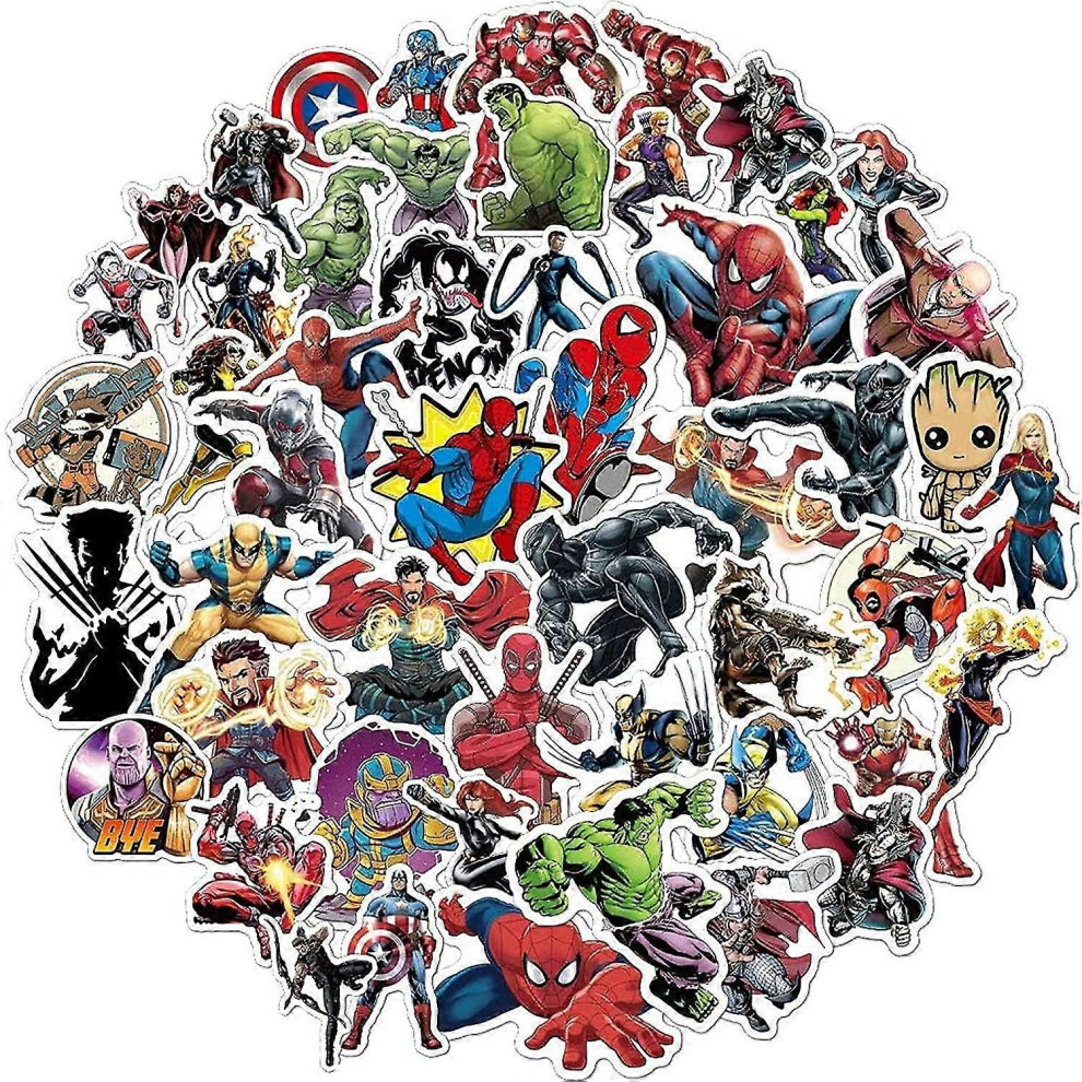 Konhill (As Show, One Size) Teens Hero Stickers Decals [100Pcs] Set Of Waterproof Vinyl Stickers For Laptop, Water Bottles, Helmet, Comic Legends Stickers Wit