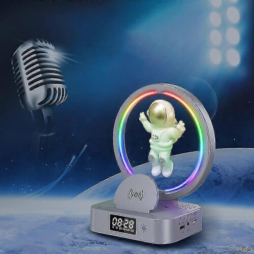 (C Gold, One size) Clock Bluetooth Speaker Clock Table Gio Table Clock Bedroom Decoration Table Clock Bedroom Gio Glowing Alarm Clock 2