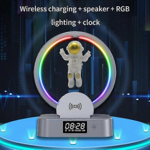 (A Gold, One size) Clock Bluetooth Speaker Clock Table Gio Table Clock Bedroom Decoration Table Clock Bedroom Gio Glowing Alarm Clock 2