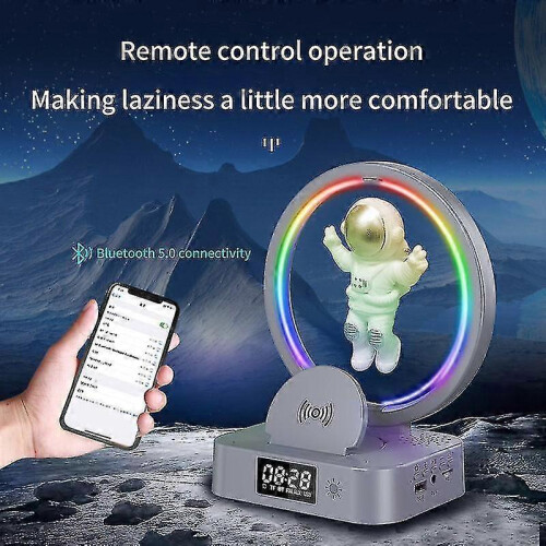 (B Gold, One size) Clock Bluetooth Speaker Clock Table Gio Table Clock Bedroom Decoration Table Clock Bedroom Gio Glowing Alarm Clock