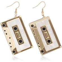 (848, One size) Heyone Persolity 80s Cassette Tape Earrings Retro Tape Dangle Earrings Acrylic Punk Funny Drop Earrings for Women Accessories