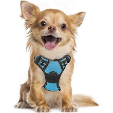 (As show, One size) Dog Harness Dog Harness, Anti-Pull Pet Harness with 2 Leash Clips, Adjustable Soft Padded Dog Vest, Reflective Oxford Pet Vest Outdoor with Easy Contr