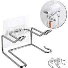 (As show, One size) Hair Dryer Holder 2 Pack Hair Dryer Holder, Wall Mounted Self Adhesive Waterproof Hair Dryer Holder, Compatible with Dyson and Most Hair Dryers, Brush