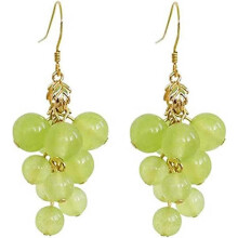 (957, One size) Heyone 3D Green Grapes Drop Earrings Cute Fruit Pink Peach Acrylic Gold Dangle Earrings for Women Girls Charm Jewelry Gift