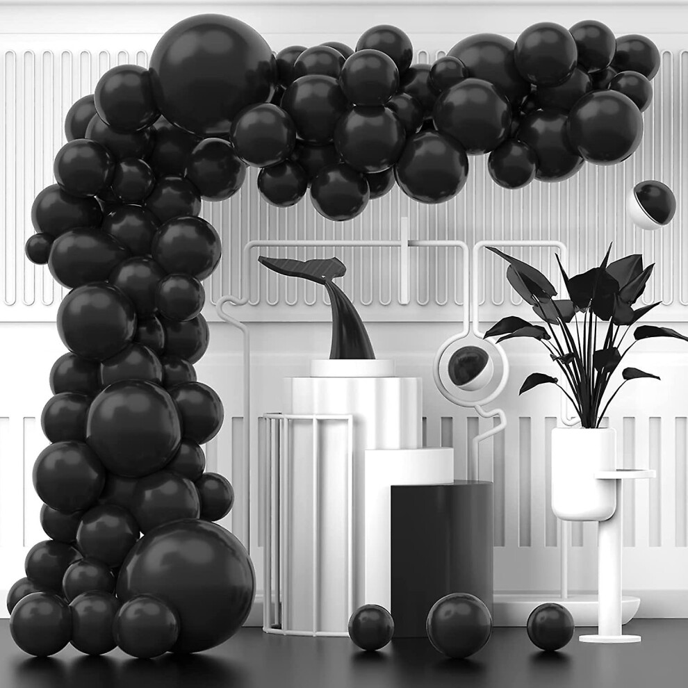Konhill (As Show, One Size) Ornament And Decor Black Latex Balloon Arch Kit, 102Pcs 45-30-25-12Cm Arch Garland For Festival Picnic, Engagement, Wedding, Birth