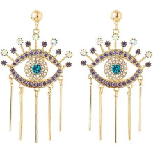 (177, One size) Crystal Evil Eyes Drop Earrings Fashion Unique Abstract Eyes Rhinestone Dangle Earring for Women Girls Exaggerated Jewelry