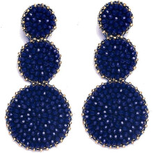 (14, One size) Big Round Beaded Earrings \\u2013 Large Boho Native Beaded Statement Dangle Earrings for Women Girls, Long Bohemian Handmade Seed Bead Drop Earrings f