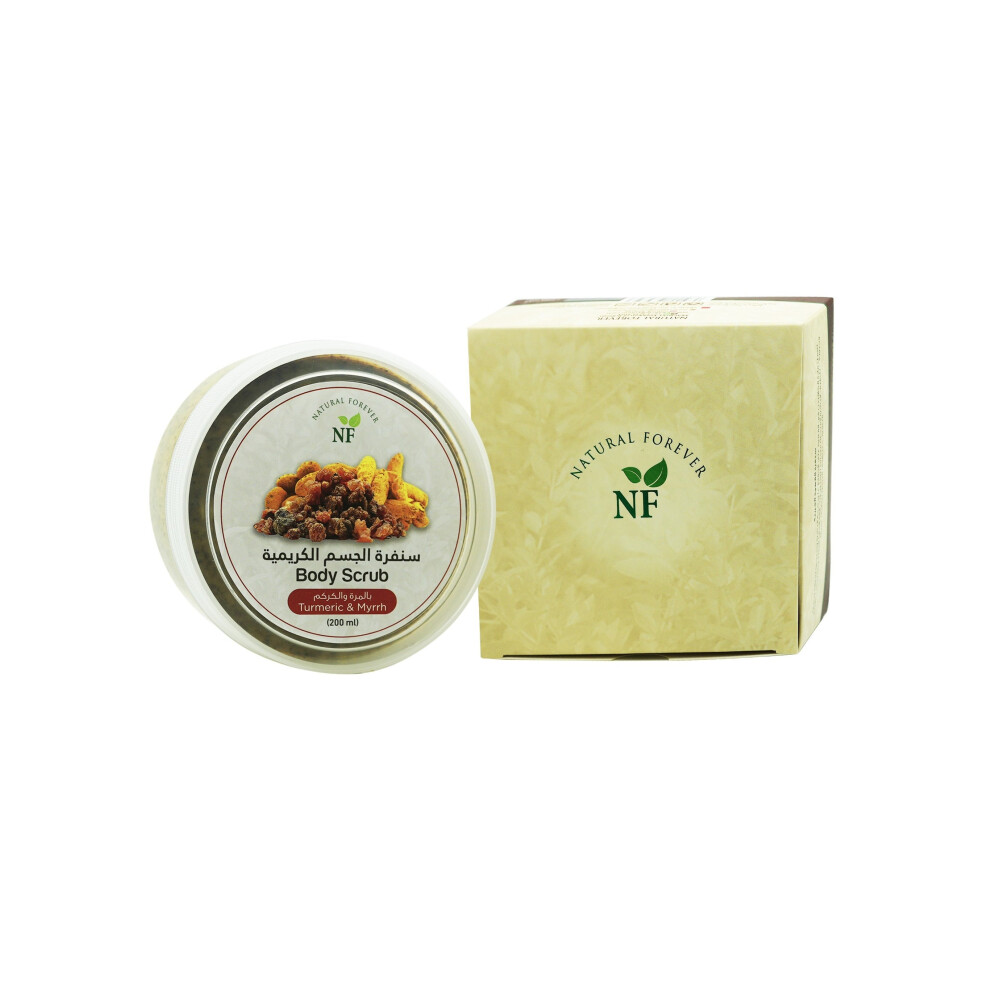 Natural Forever Body Scrub Turmeric & Myrrh |Exfoliating & Nourishing Skin Care |Best Body Scrub |- 200ml