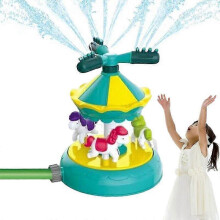 (As show, One size) Water Play Sprinkler Toy For Kids Carousel Rocking Horse Toddlers Splash Summer Outdoor Garden Lawn