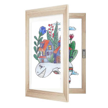 (White, One size) Children's Art Frame Front Opening | A4 Picture For Pictures Drawing Artwork