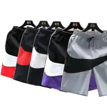 (L, grey-black) Short Pants Men Casual Knee-length Oversize Wide Loose Hip Hop Trousers Fitness Beach Sports Running Large Size Joggers