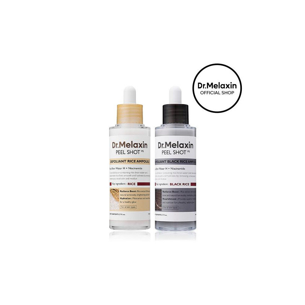 Peel Shot Glow Rice Ampoule Duo - Serums for Brightening, Exfoliating, and Moisturizing - Suitable for All Skin Types