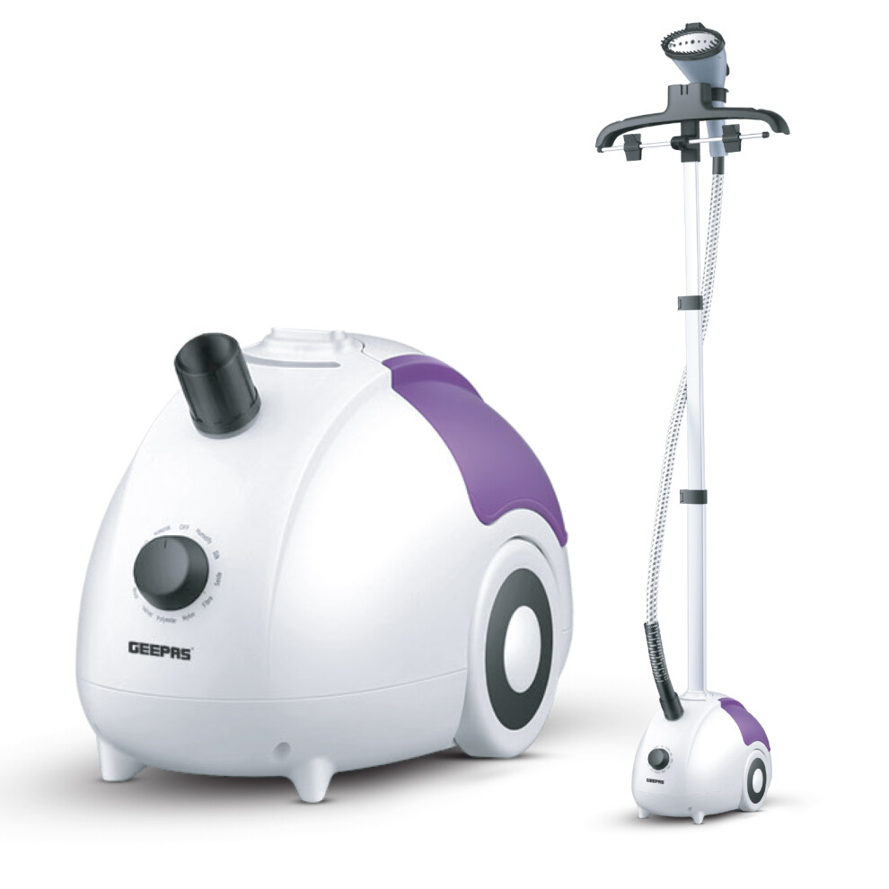 Geepas 2000W Upright Garment Steamer, Fabric Clothes Steamer Removes Creases & Wrinkles