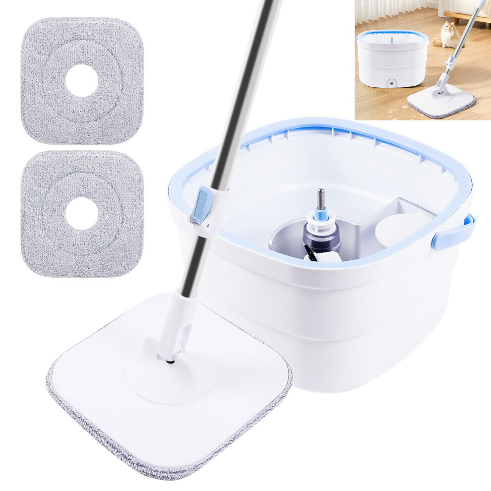 360° Spin Mop and Bucket Set with Microfiber Pads Effortless Cleaning for All Hard Floors