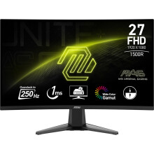 Gamen PC Monitor Gebogen - MSI - 27" - FHD - 250Hz - VA Paneel - 1ms - MAG 27C6X