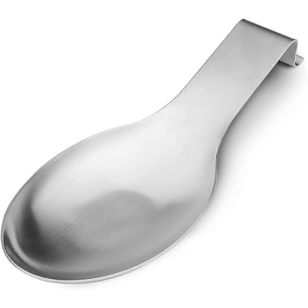 Konhill (As Show, One Size) Stainless Steel Spoon Rest,Spatula Ladle Holder, Stainless Steel Utensil Spoon Rest Holder, Brushed Finish, Dishwasher Safe 3.8 X