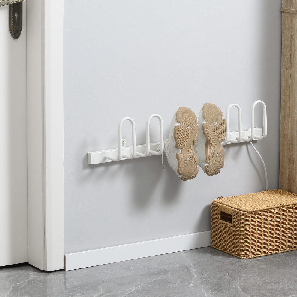 Homcom Wall Mounted Electric Shoe Dryer Shoe Warmers For Boots 3 Pairs White