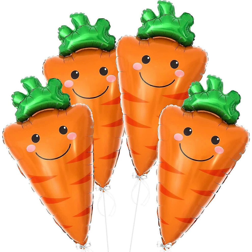 Konhill (As Show, One Size) Carrot Leaf Balloons - 80Cm, Set Of 4 | Carrot Balloons For A Veggie Themed Birthday Party