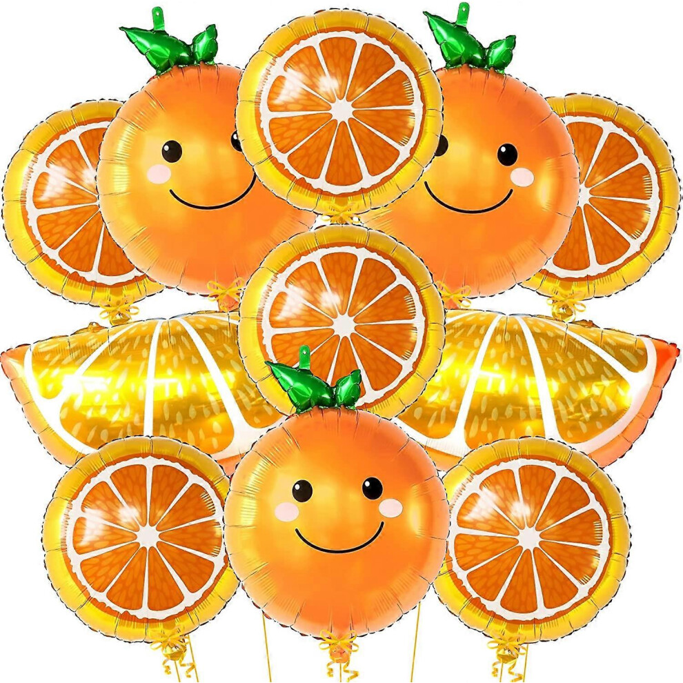Konhill (As Show, One Size) Other Decorative Garden Item Set Of 13 Large Lemon Orange Balloon Decorations - | Tangerine Balloons For A Little Cutie Baby Showe Orange,Yellow