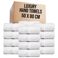 (Pack of 8) Luxury White Hand Towels 100% Egyptian Cotton Super Soft & Highly Absorbent Towels